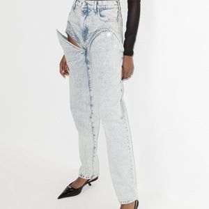 Y/Project Cut Out Rhinestone Jeans